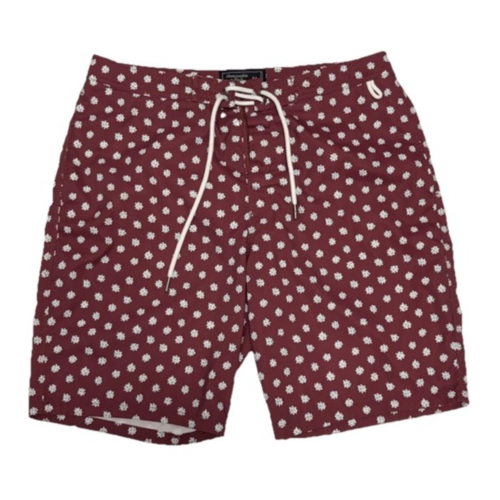 Abercrombie & Fitch Mens Burgundy Swim Trunks‎ 34 Beach Vacation Resort Cruise